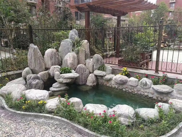 辽宁庭院假山鱼池制作视频